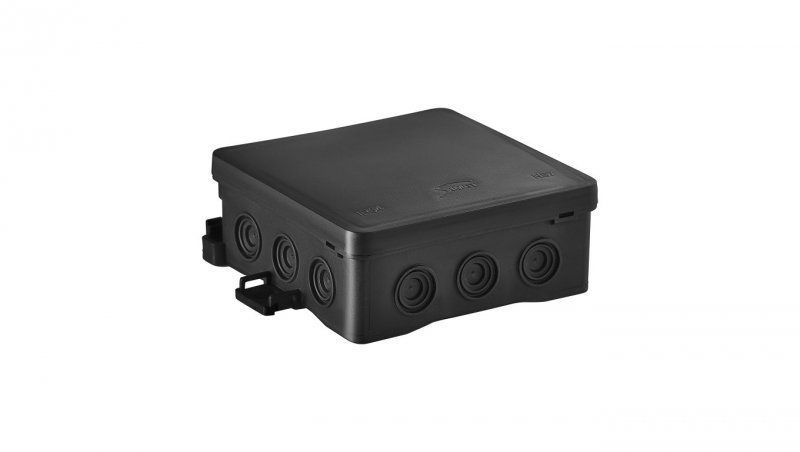 Puszka naścienna 100x40x100mm z dławnicą zintegrowaną samozatrzaskowa seria FASTBOX czarna IP54 NS7 35349107