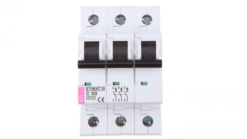 Wyłącznik nadprądowy 3P C 50A 6kA AC ETIMAT10 002135721