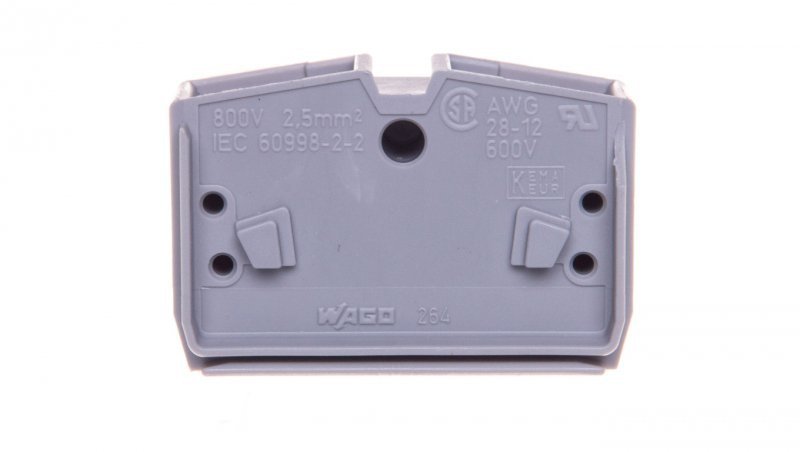 Złączka wewnętrzna 4-przewodowa 2,5mm2 szara 264-351