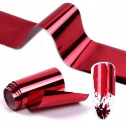 Folia czerwona transferowa do zdobień manicure