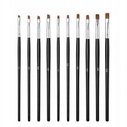 Zestaw pędzelków do żelu Maxim 10 szt. czarny