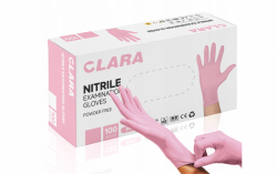 Rękawiczki nitrylowe Clara S różowe