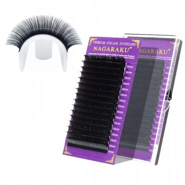 Rzęsy Nagaraku Mink D 0,07 8 mm 16 pasków czarne