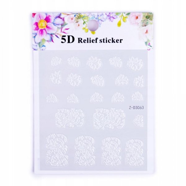 Naklejka na paznokcie akryl 5D EFEKT Z D3063