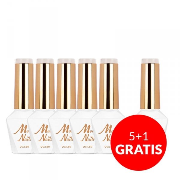Lakier hybrydowy Molly Nails French Manicure Delicate Brown HEMA/Di-HEMA Free 8g Nr 132