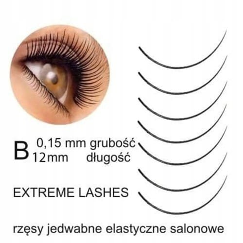 Rzęsy jedwabne salonowe Extreme lashes B 0,15 12mm