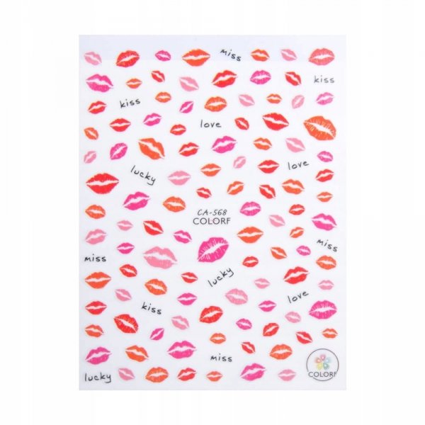 Naklejki do paznokci cienkie samoprzylepne walentynkowe CA-568