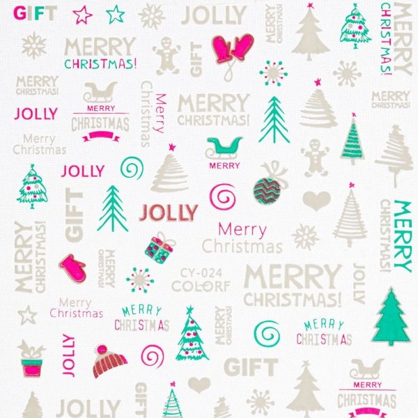 Naklejka na paznokcie FLUO UV świąteczna CY-024