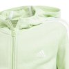 Bluza adidas 3 Stripes Full-Zip Hoodie girls IS2632 zielony 152 cm