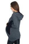 MijaCulture – 2 in 1 Maternity & Nursing breastfeeding warm Hoodie Top Pullover 3078A/M06 Graphite / Black