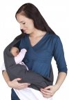 Mija - 2 in1 Nursing Breastfeeding scarf / Nursing Cover COTTON 9013 Graphite / White