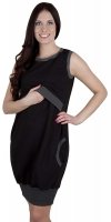 MijaCulture – 3in1 Elegant Maternity & Nursing Pregnancy Dress easy breastfeeding Fiona 7111 Black / Melange