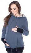 MijaCulture - 3 in1 Maternity Fleece Hoodie / with 2 removable inserts / for Baby Carriers 4018A/M22 Dark Grey