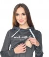 MijaCulture Casual 3 in1 Maternity and Nursing Pullover Sweatshirt with Print 4110 Graphit / Made With Love