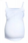 MijaCulture - Comfortable 2 in1 Maternity and Nursing Shirt Sleeveless top 4029/M46 White
