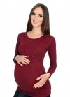 MijaCulture - 2 in 1 Maternity & Nursing Comfortable Long sleeve Shirt Top 3070/M01  Burgund