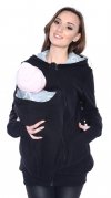 MijaCulture - 3 in1 Maternity Fleece Hoodie / with 2 removable inserts / for Baby Carriers 4018A/M22 Black
