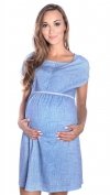 MijaCulture - 2 in1 Maternity and nursing / breastfeeding 100% cotton nightdress / gown 4025/M40 Blue