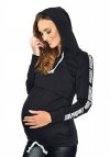 MijaCulture Casual 3 in1 Maternity and Nursing Pullover Sweatshirt with Print 4110 Black / Limited Edition / Sleeve