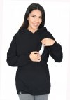MijaCulture - 3 in1 warm maternity hoodie, for breastfeeding and after  „Molly ” M001 black