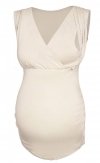 MijaCulture - 2in1 Very elegant smart maternity and nursing shirt blouse top 4013/M27 Beige