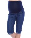 MijaCulture Capri Maternity Cropped Trousers Pants Short 4015/M35  Blue Denim