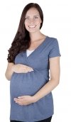 MijaCulture - 2 in1 Maternity and nursing elegant shirt top short sleeves 7104 Dora Jeans