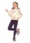 Girls winter long leggings for children Amelia dark purple