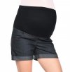 MijaCulture - Maternity Shorts Pants Trousers with Over Bump Panel 3086/M13 Denim Black