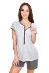 MijaCulture 3 in1 Short Maternity and Nursing 2-Peace Pyjama Set for Summer 4118/M79 Melange / Grey