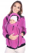 MijaCulture - Maternity Warm Fleece Hoodie / Jacket / Sweatshirt / for Baby Carriers 4047/M51 Purple Pink