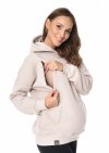 MijaCulture - 3 in1 warm maternity hoodie, for breastfeeding and after  „Molly ” M001 beige