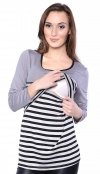 MijaCulture - 2 w 1 bluzka ciążowa i do karmienia w paski 4021/M39 szary