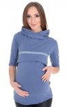 MijaCulture – 3 w 1 bluza ciążowa i do karmienia „Monica” 7134 niebieski