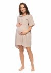 MijaCulture - Muślinowa koszula ciążowa oraz dla karmiacych M023 Hazel caffe latte