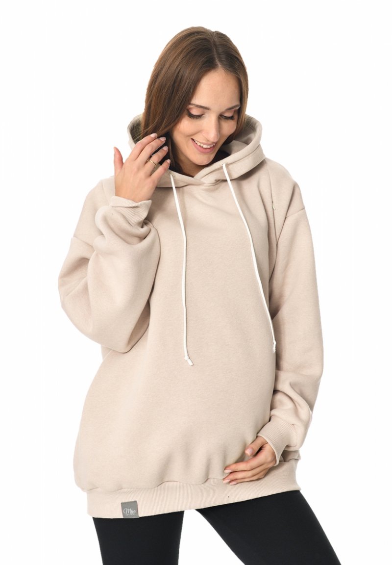 MijaCulture hoodie for pregnant women and breastfeedinf &quot;Naomi&quot;  M016 Beige