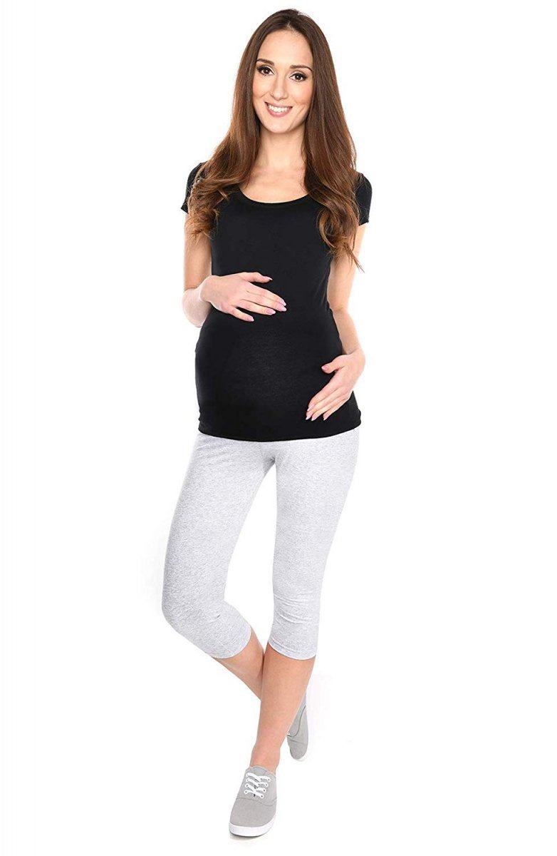 Maternity Cropped 3/4 Leggings 95% Cotton 3082  Black