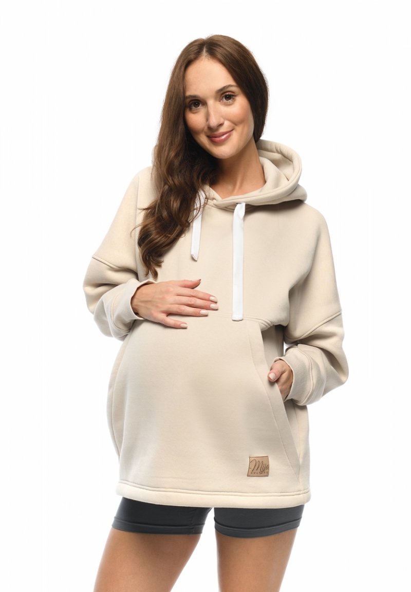 MijaCulture hoodie for pregnant women and breastfeeding  "Megan"  M021 Beige
