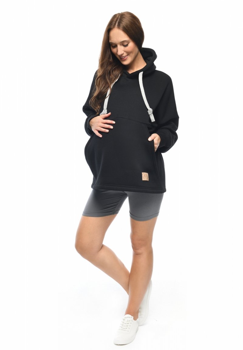 MijaCulture hoodie for pregnant women and breastfeeding  "Megan"  M021 Black