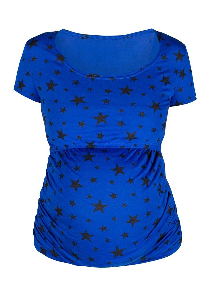 MijaCulture - 2 in 1 Maternity and nursing shirt 7151 blue