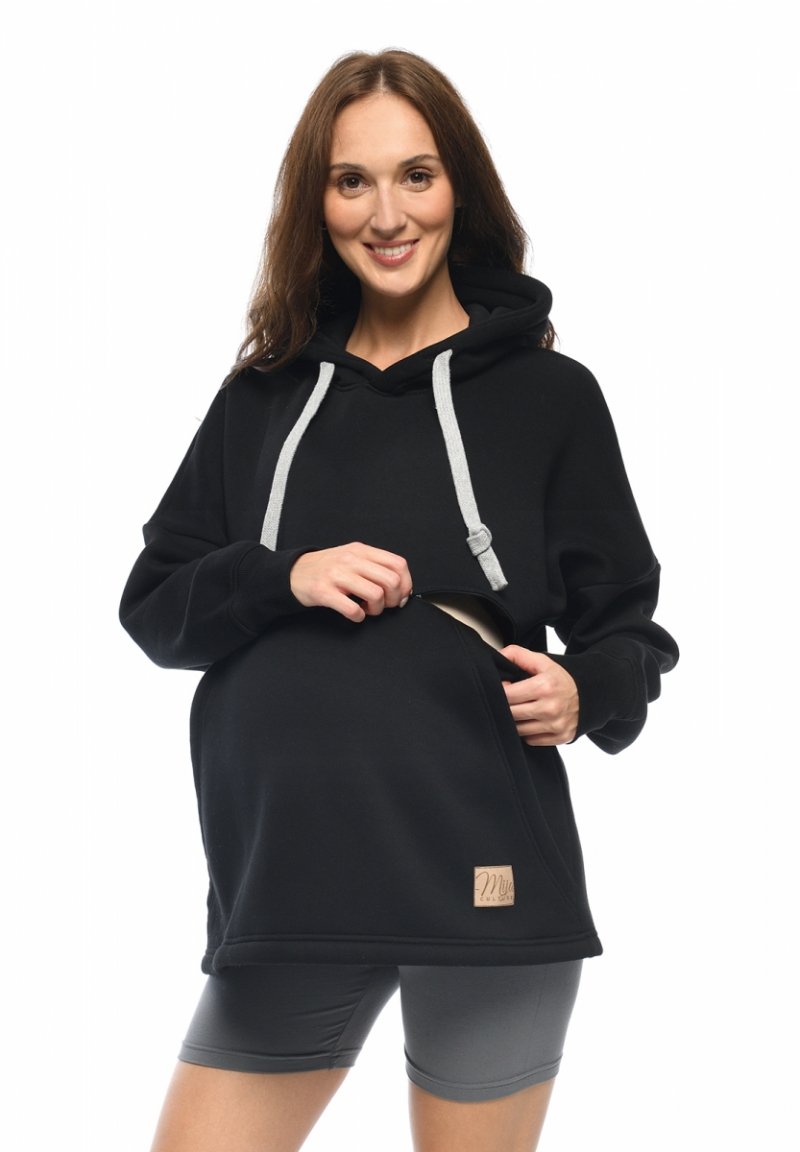 MijaCulture hoodie for pregnant women and breastfeeding  "Megan"  M021 Black