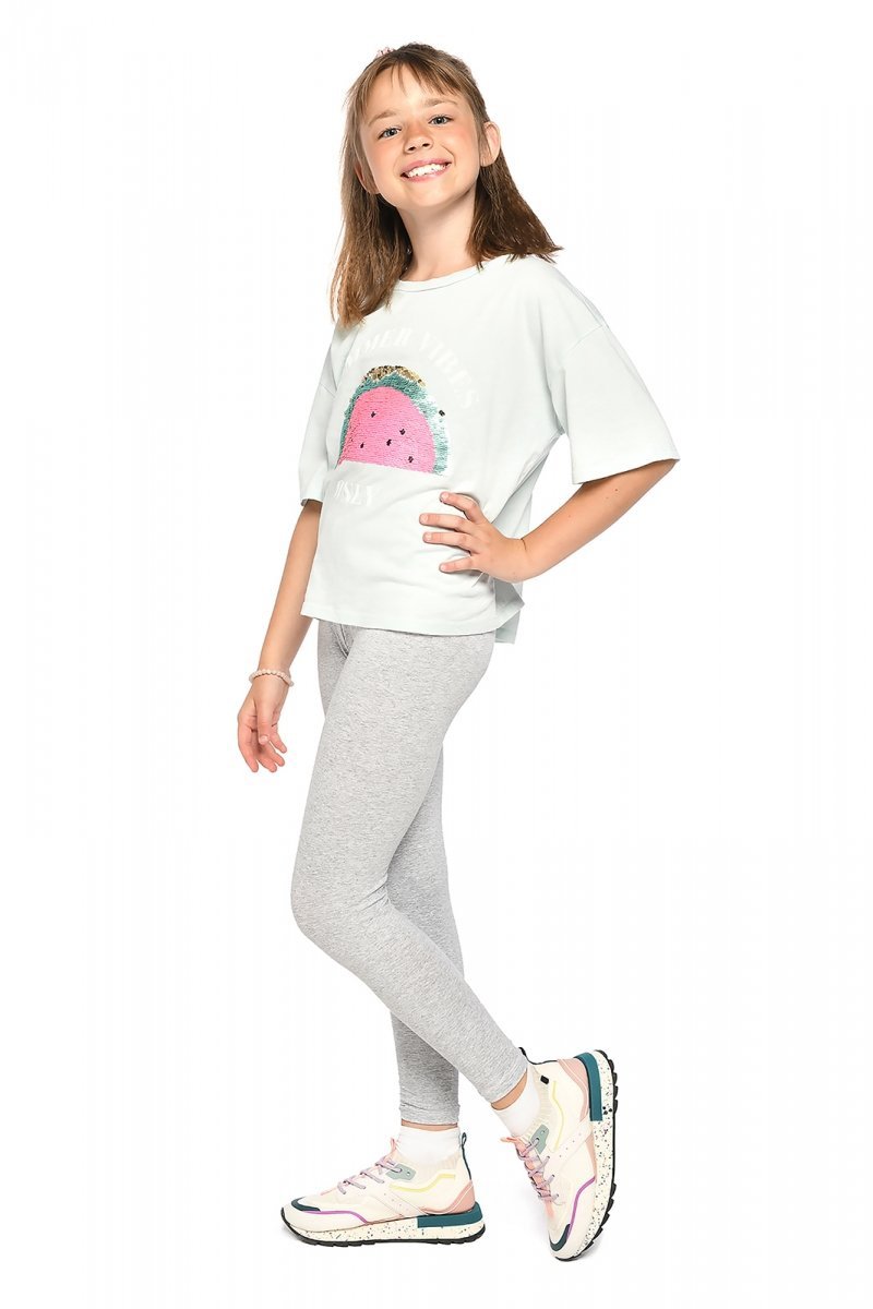 Girls long leggings for children Zoe melange