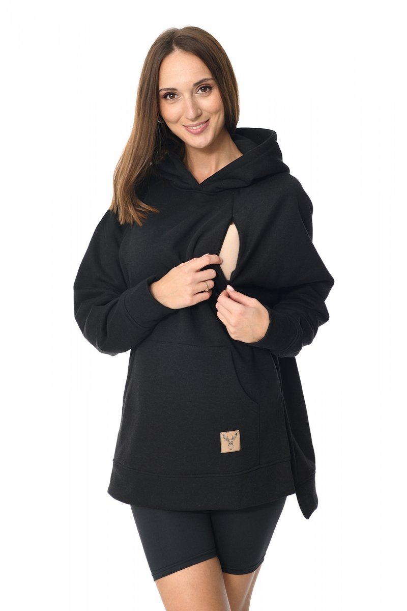 MijaCulture hoodie for pregnant women and breastfeedinf &quot;Stella&quot;  M014 black