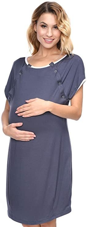 MijaCulture - koszula do porodu 4128 M92 grafit5