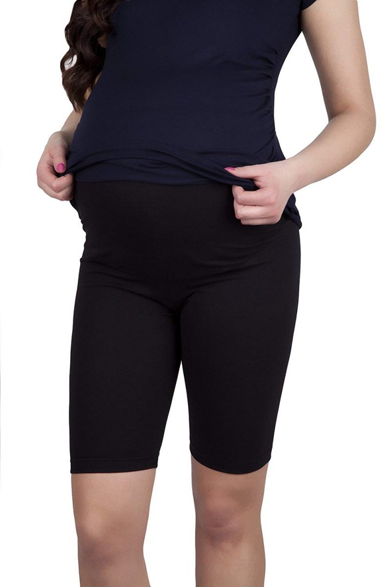 MijaCulture - wygodne krótkie legginsy ciążowe 4008/M25 czarny