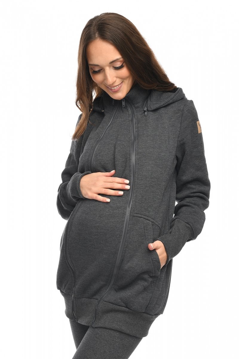 MijaCulture 3 w1 bluza dresowa do noszenia dziecka 4132 grafit