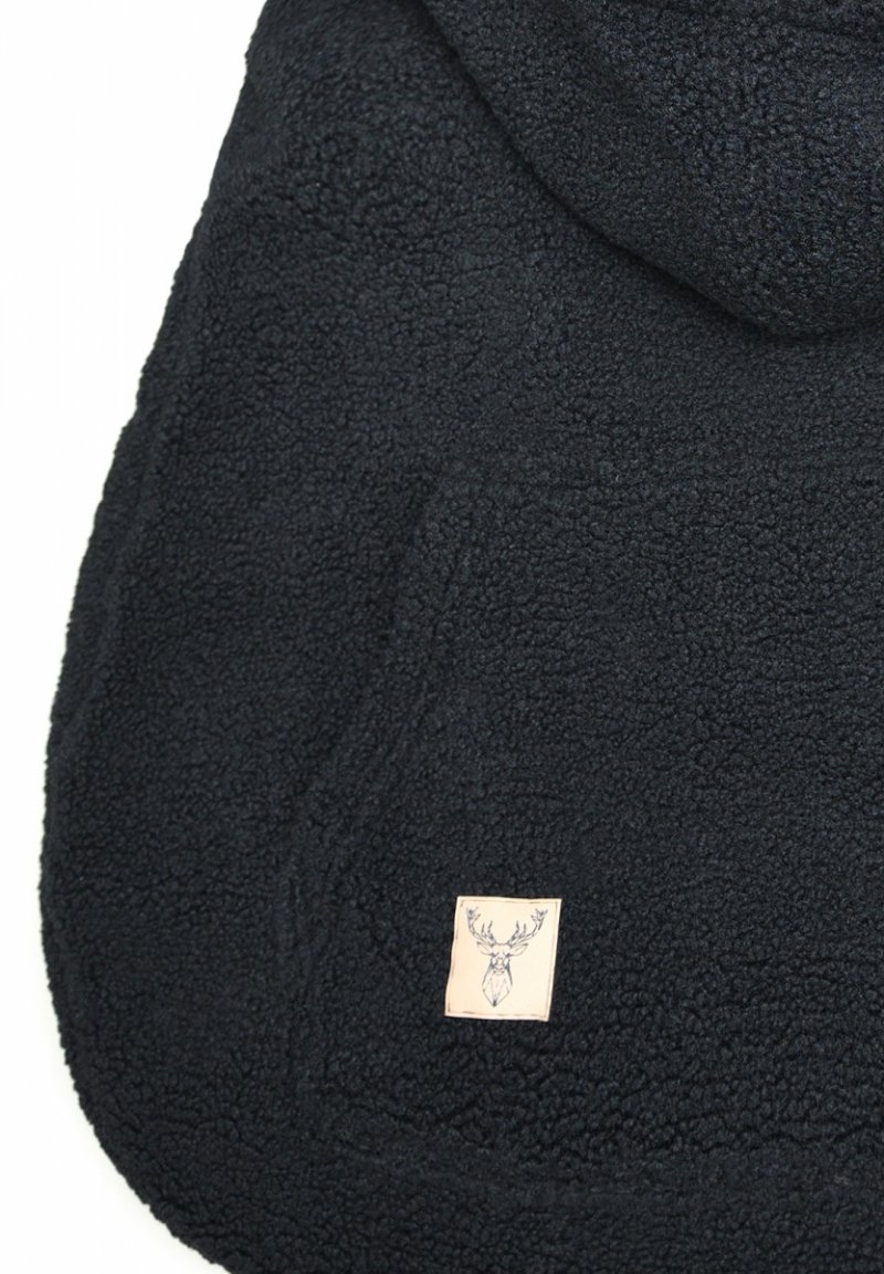 MijaCulture - ciepła osłonka baranek / miś / polar TEDDY uniwersalna do nosidełka, chusty dla niemowląt M025 czarna