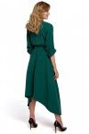 Makover K086 Sukienka z asymetrycznym dołem - zielona