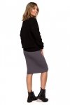 Be Knit BK075 Sweter z dekoltem w serek - czarny