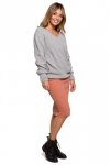 Be Knit BK075 Sweter z dekoltem w serek - szary